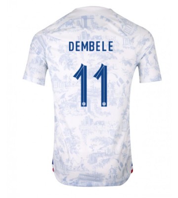 France Ousmane Dembele #11 Replica Away Stadium Shirt World Cup 2022 Short Sleeve
